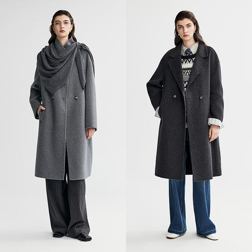 棉仓366666006-天丝羊绒长款双面呢大衣 商品图4