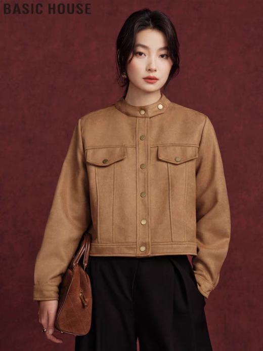 复古美式帅爆了立领纽扣麂 商品图2