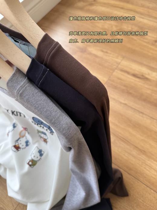 韩国小众撞色Kitty卡通印花插肩袖T恤 商品图11