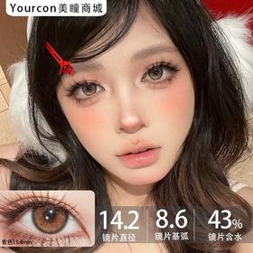 Puffgirl日抛·Aries系列·烟熏三文鱼（棕色）/牛油果脆片（绿色） ·14.2mm·中等着色·10片装