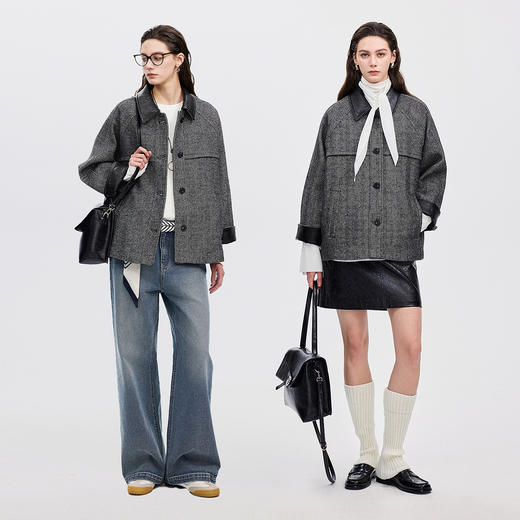 棉仓366607004-气质灰调羊毛外套 商品图4