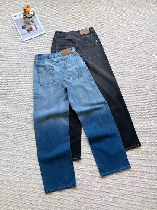 纯原订单，小仙女们不要错过！ 【土壤牛仔】ICICLE之禾女装2025夏季棉弹牛仔渐变直筒牛仔裤 线上2400+ 商品图4