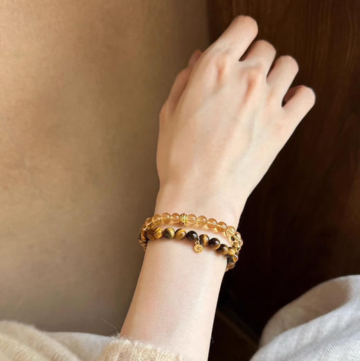 虎眼石搭配黄水晶手串091207 商品图1