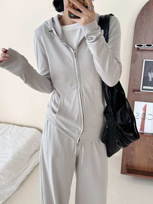 Athflow风连帽外套+阔腿裤针织套装 商品图7