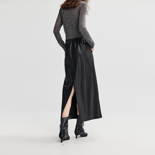 棉仓366617002-PU抽绳半裙 商品图1