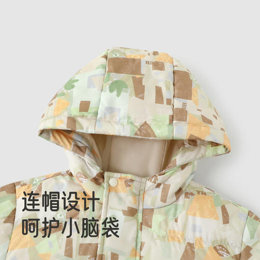 英氏儿童羽绒服外套三防连帽男童冬季保暖防风童趣多彩外穿新款 商品图2
