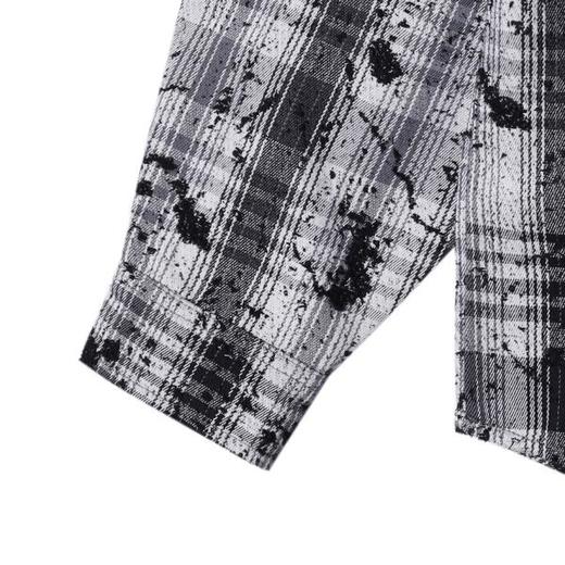 C56211SDSA男士秋冬新款痞帅男装潮牌撞色格纹立体珠子字母设计长袖衬衫 商品图4