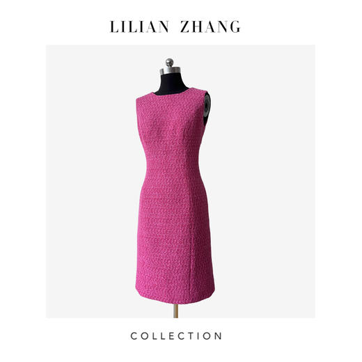 Lady挚爱中古玫红色名媛小香风套装粗花呢套装 22050432201091 商品图3