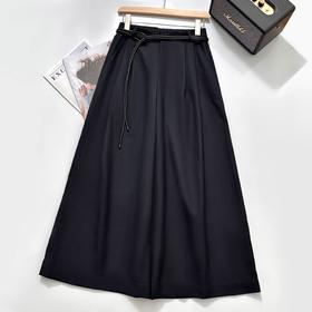 isabelle marran伊莎贝尔高腰显瘦设计感配腰带九分裙裤JS3692888