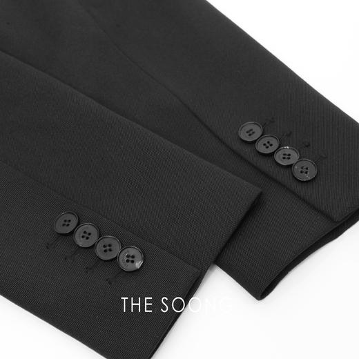 THESOONG"极简溯源"羊毛精工立裁手工缝扣无领西装外套HWWT7467 商品图3
