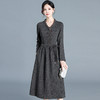 QYM 65095-Y时尚长袖连衣裙气质妈妈装中长裙 商品缩略图0