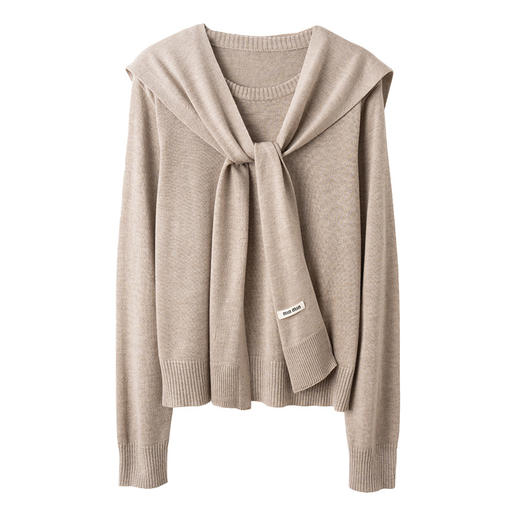 CC 101-9512带披肩假两件宽松显瘦针织衫 商品图4