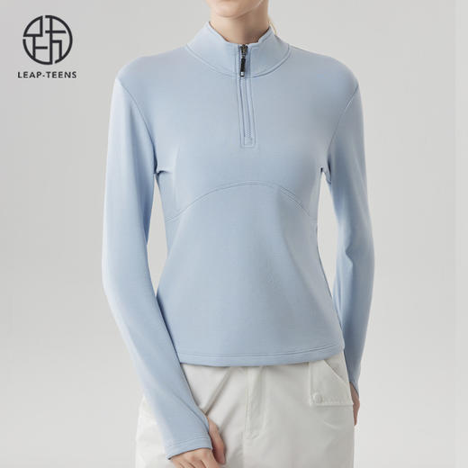 跃牌【砂洗空气层系列】女砂洗半拉链立领卫衣W11G3 商品图6