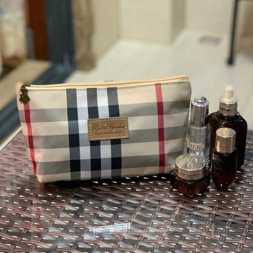 新款格子防水化妆包便携式手机袋零钱包彩妆收纳手拿小包高颜值 商品图6