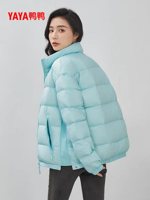 优选丨YAYA鸭鸭女士羽绒面包服短款立领冬季轻薄时尚休闲百搭小香风羽绒服 商品图0