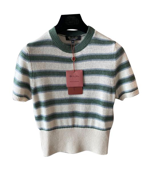 女款条纹羊绒短袖针织上衣015 商品图0