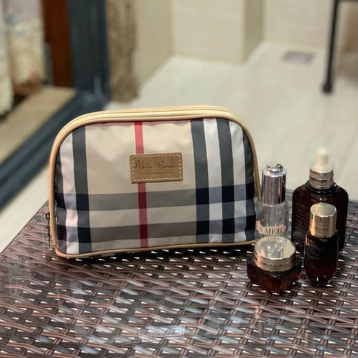 新款格子防水化妆包便携式手机袋零钱包彩妆收纳手拿小包高颜值 商品图8