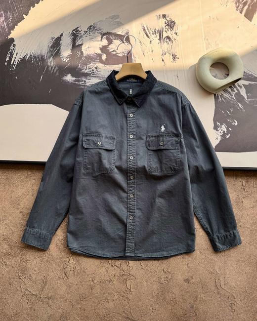 拉夫劳伦 当季新品 老钱风刺绣情侣牛仔尼龙衬衫外套 商品图3