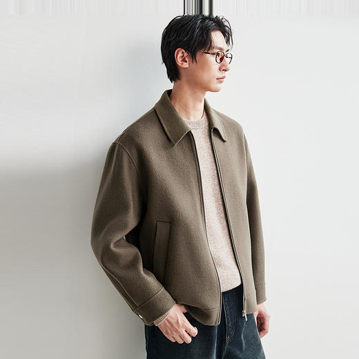 棉仓367811007-短款翻领双面呢夹克 商品图1