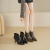 Westory2025年冬季尖头中跟胎牛极简款后拉链通勤百搭短靴S25DS85941 商品缩略图2