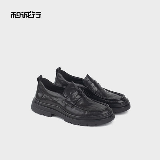 和诚行2025秋季新款真皮百搭休闲男式厚底耐磨商务皮鞋0930256 商品图0