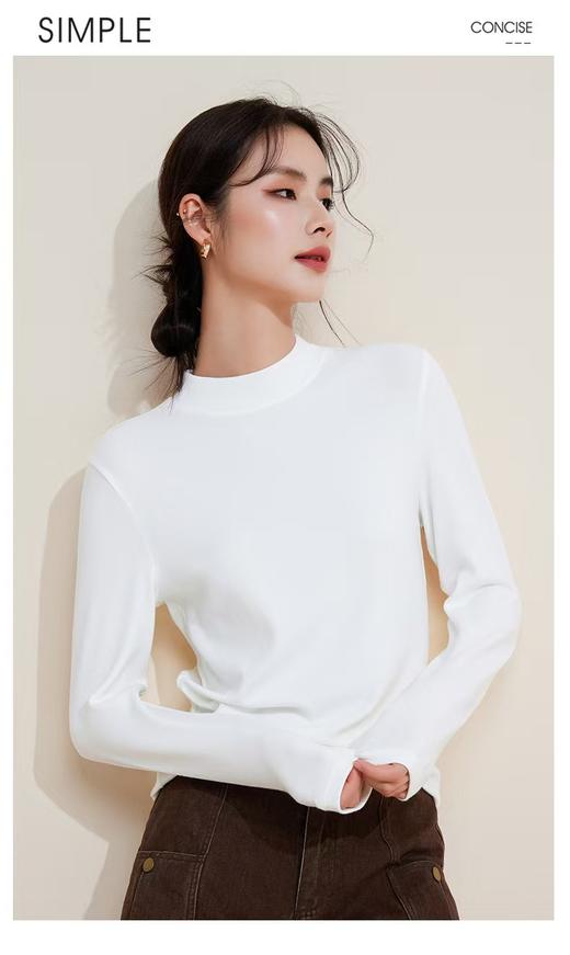 【2025王炸爆款】这也太好穿了吧！！半高领高级感打底衫02882-喜出 商品图2