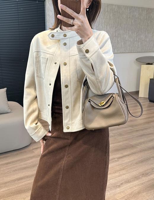 复古美式帅爆了立领纽扣麂 商品图7