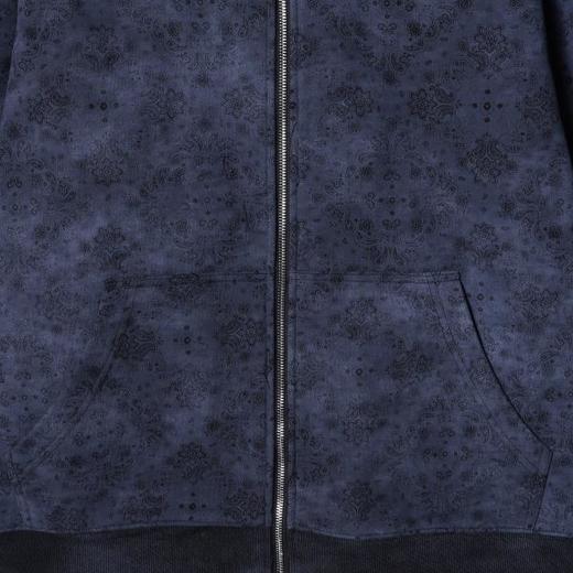 SDSA男士秋冬新款痞帅男装潮牌植物花卉印花拉链连帽卫衣时尚上衣 商品图2