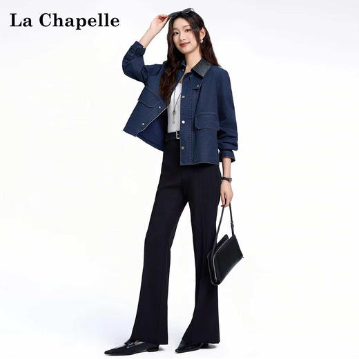 会员福利【官网1k+高端品质 非常重磅】拉夏贝尔/La Chapelle巴恩风上衣秋季复古风D字环翻盖口袋外套 商品图2