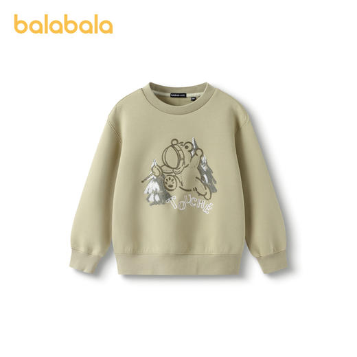 【premium】巴拉巴拉高端线冬季圆领卫衣落肩趣味刺绣图案上衣男 商品图1