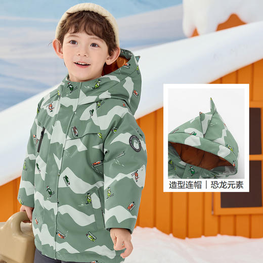 巴拉巴拉童装儿童羽绒服男童冬连帽恐龙造型外套上衣舒适户外潮款 商品图3
