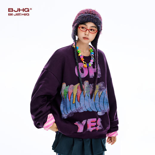 【猫和老鼠联名】BJHG不计后果美式复古卫衣男款秋宽松情侣上衣女 商品图3