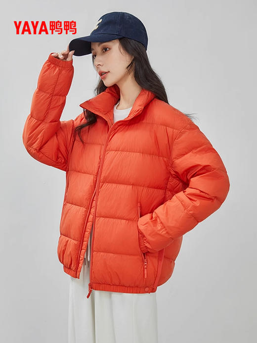 优选丨YAYA鸭鸭女士羽绒面包服短款立领冬季轻薄时尚休闲百搭小香风羽绒服 商品图2