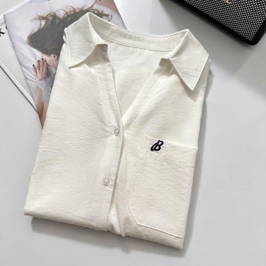 isabelle marran伊莎贝尔秋季气质翻折V领重工刺绣衬衫JS3693004 商品图2