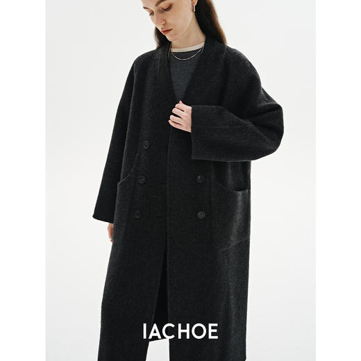 棉仓3571566001-双面呢大衣早春新款长款宽松毛呢大衣 商品图1