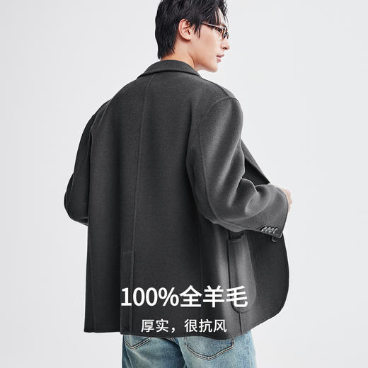 棉仓367812003-羊毛双面呢贴袋西服 商品图3