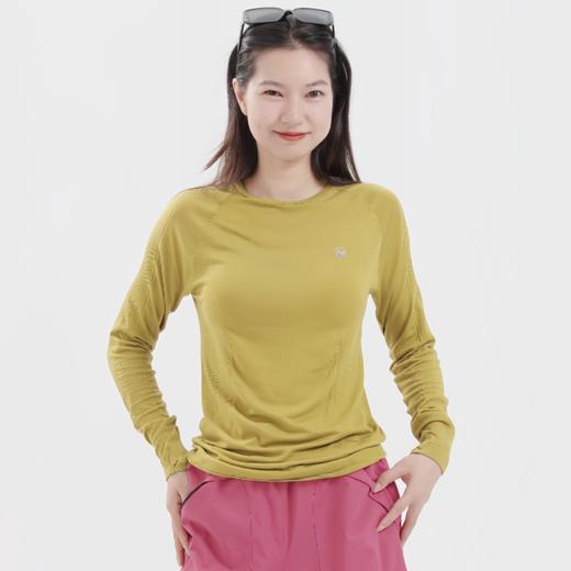 纳趣户外速干衣天丝羊毛无缝一体织运动速干长袖T恤跑步健身女款 商品图1