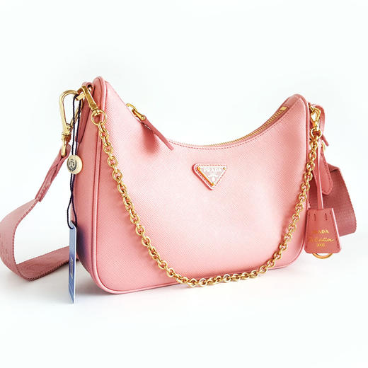 【95新】Prada普拉达花瓣粉色全皮hobo三合一单肩斜挎包 女士 110925NJS09 现售价：8180 商品图2