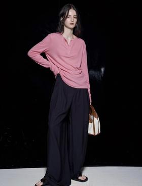 isabelle marran伊莎贝尔优可丝早秋树莓粉气质针织衫JS3692836