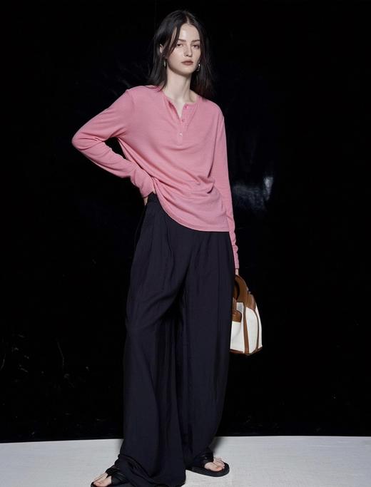 isabelle marran伊莎贝尔优可丝早秋树莓粉气质针织衫JS3692836 商品图0