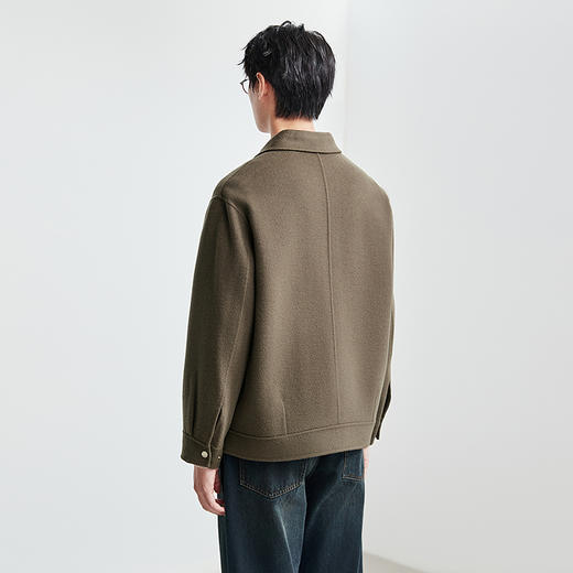 棉仓367811007-短款翻领双面呢夹克 商品图2