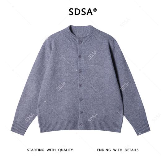 28868SDSA男士秋冬新款痞帅男装潮牌纯色纽扣开衫针织衫百搭圆领毛衣 商品图0