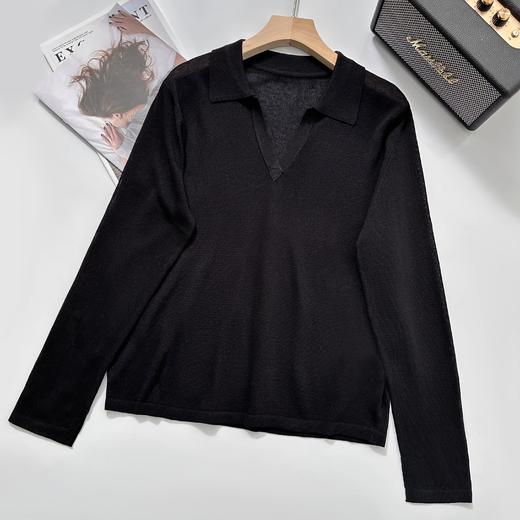 isabelle marran伊莎贝尔早秋老钱风天丝亚麻polo领衫JS3699015 商品图2