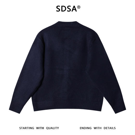 28868SDSA男士秋冬新款痞帅男装潮牌纯色纽扣开衫针织衫百搭圆领毛衣 商品图5