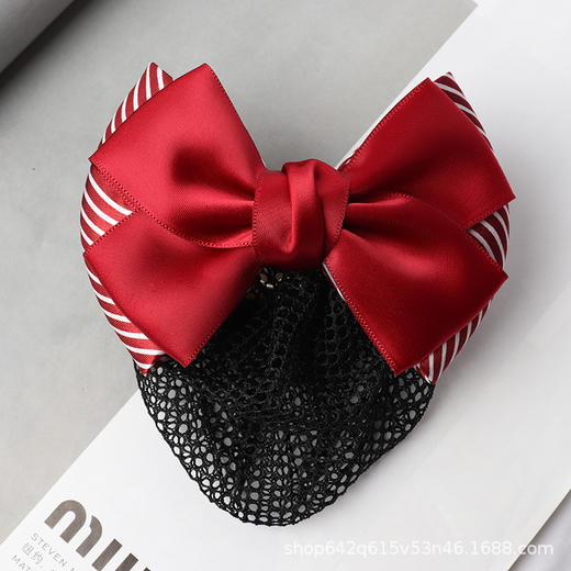 头花女职业护士空姐银行上班盘发饰品大人气质发网韩国蝴蝶结网兜 商品图14