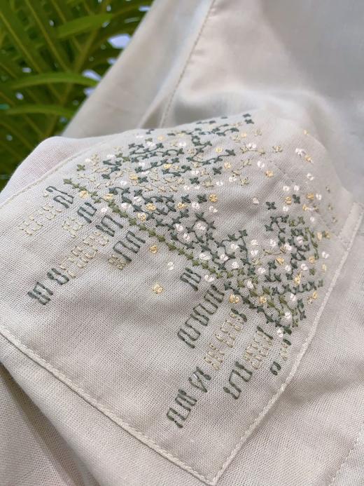 松植屋【星空】翻领开门襟短袖长裤套装直筒裤型慵懒显瘦藏肉女款双层纱睡衣 商品图2