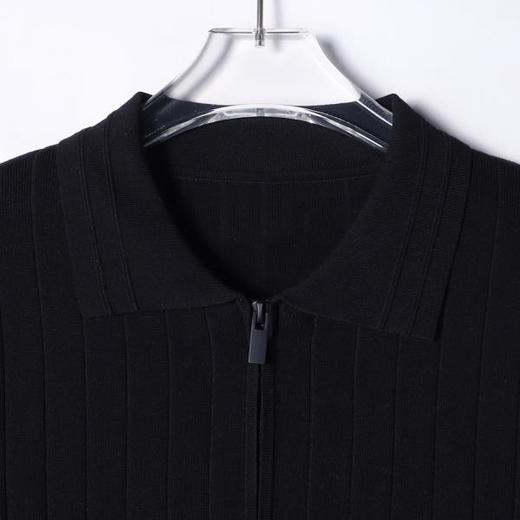 OAS811SDSA男士秋冬新款痞帅男装复古纯色竖纹翻领毛衣百搭开衫针织衫 商品图2