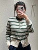 女款条纹羊绒针织开衫毛衣015 商品缩略图3