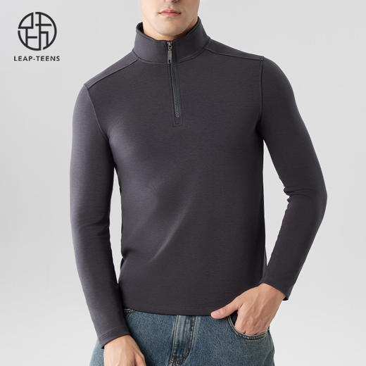 跃牌【砂洗空气层系列】男砂洗半拉链立领卫衣M11G1 商品图8