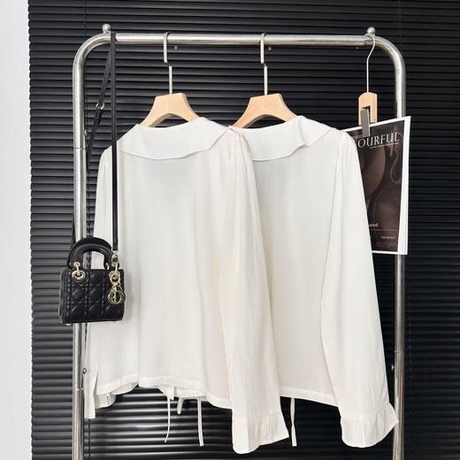 cosAcosB韩系浪漫荷叶边领设计感气质衬衫3006 商品图3